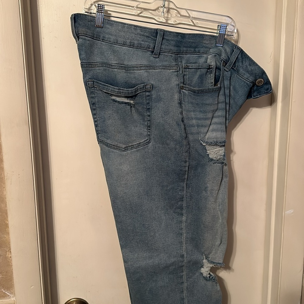 Maurices Light Blue Wash Distressed Jeans Size 16W